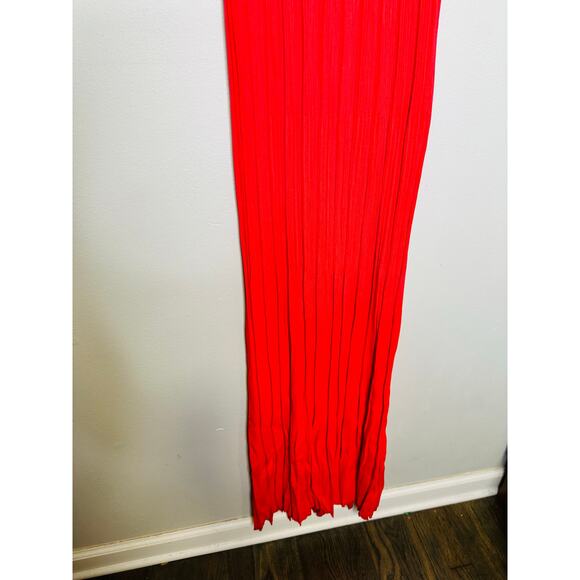 MICHAEL KORS Red Ribbed Sleeveless Tank Long Maxi Style Dress Size Medium - Picture 8 of 14